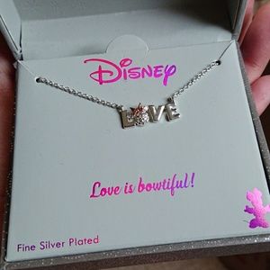 Disney Love Minnie Necklace Silver New with Tag